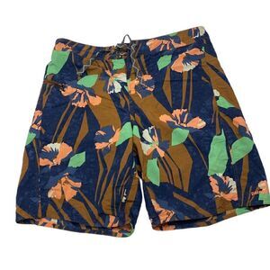 PATAGONIA 100% NYLON ONE SIDE ZIP POCKET TRUNK BOARD SWIM MEN'S SHORTS SIZE 34